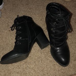 Black lace-up Ankle Boots